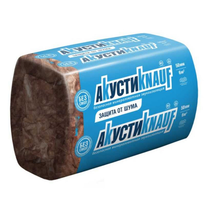 Звукоизоляция АкустиКНАУФ 100х610х1230 100 мм